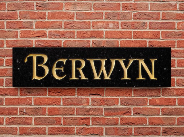 Personalised Black Granite House Sign Size 150mm x 300mm
